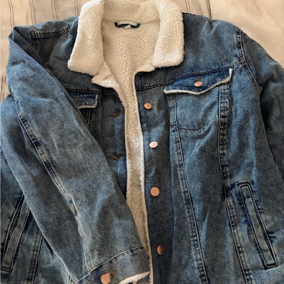 Denim Jacket with Sherpa Lining - Picture 1 of 2